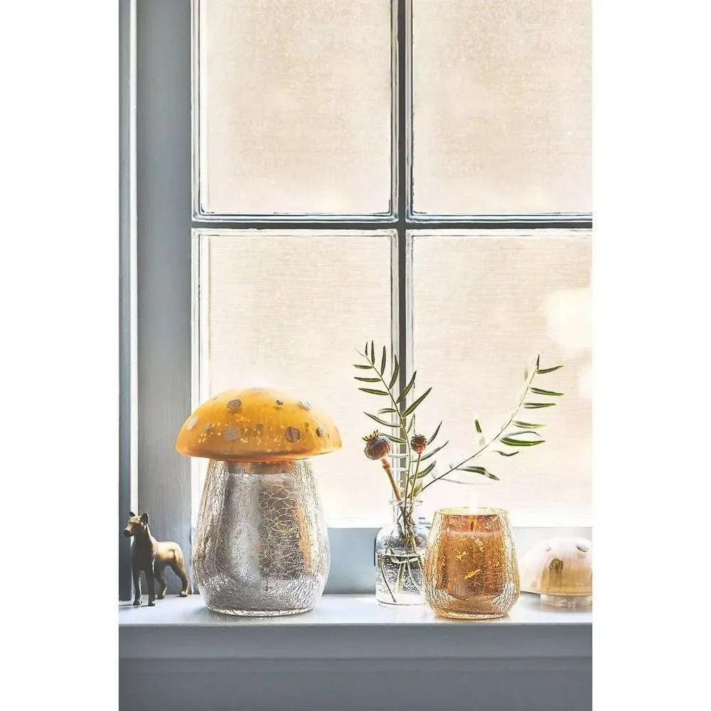 ANTHROPOLOGIE Amanita Toadstool Candle Yellow Mushroom